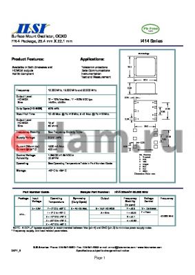 I414-3653YV-20.000 datasheet - Surface Mount Oscillator, OCXO FR-4 Package, 25.4 mm X 22.1 mm