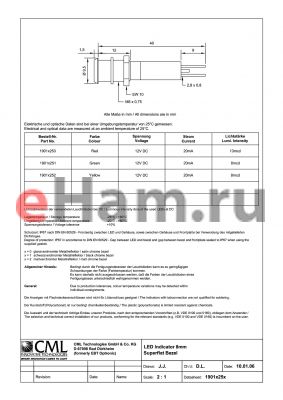 1901X252 datasheet - LED Indicator 8mm Superflat bezel