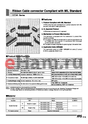 HIF3BD-60PA-2.54DS datasheet - Ribbon Cable connector Compliant with MIL Standard