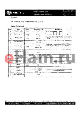 CST-931RP-A datasheet - magnetic buzzer