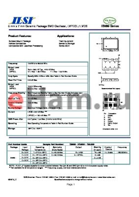 ISM99-7359CH-180.000 datasheet - 5 mm x 7 mm Ceramic Package SMD Oscillator, LVPECL / LVDS