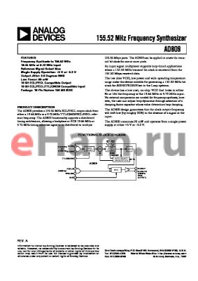 AD809 datasheet - 155.52 MHz Frequency Synthesizer