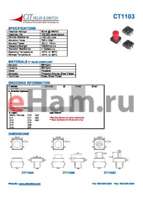 CT1103GF180C15 datasheet - CIT SWITCH