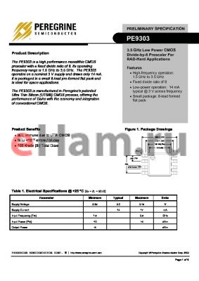 9303-11 datasheet - 3.5 GHz Low Power CMOS Divide-by-8 Prescaler For RAD-Hard Applications