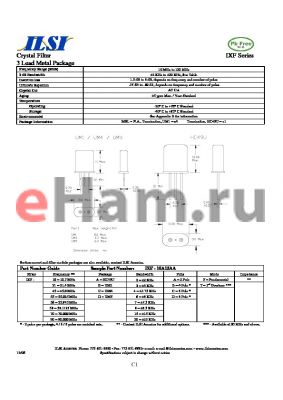 IXF-21C20DT datasheet - Crystal Filter 3 Lead Metal Package