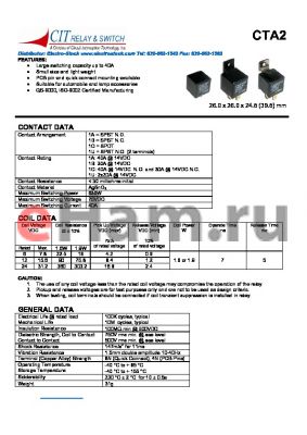 CTA2M1CSP241.6 datasheet - CIT SWITCH