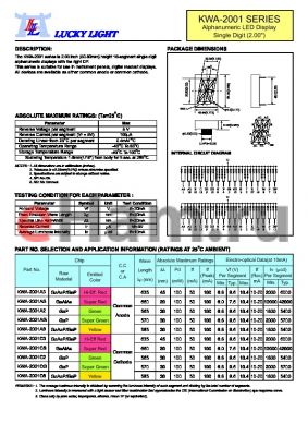 KWA-2001A3 datasheet - Alphanumeric LED Display Single Digit (2.00)