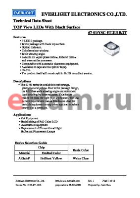 67-01/YSC-HT2U1B/2T datasheet - TOP View LEDs With Black Surface