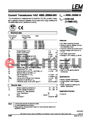 HAZ10000-SRI datasheet - Current Transducers