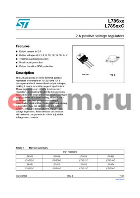 L78S09CV datasheet - 2 A positive voltage regulators