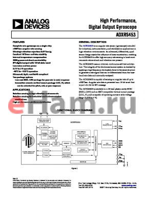 ADXRS453BEYZ datasheet - High Performance , Digital Output Gyroscope