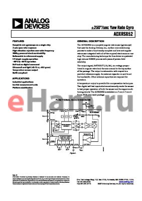 ADXRS652BBGZ-RL datasheet - a250`/sec Yaw Rate Gyro