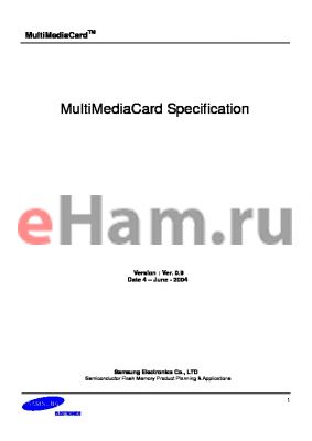 MC2DU256HCCA-0QC00 datasheet - MultiMediaCard Specification