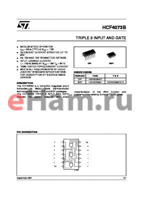 HCF4073B datasheet - TRIPLE 3 INPUT AND GATE