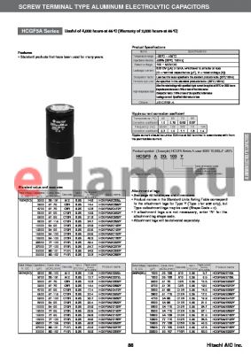 HCGF5A2W6811 datasheet - SCREW TERMINAL TYPE ALUMINUM ELECTROLYTIC CAPACITORS