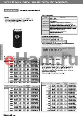HCGF6A2G183YF datasheet - SCREW TERMINAL TYPE ALUMINUM ELECTROLYTIC CAPACITORS
