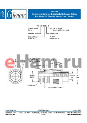 712-188M20AD datasheet - Environmental User-Installable Bulkhead Fitting