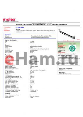 71251-1003 datasheet - 1.27mm (.050