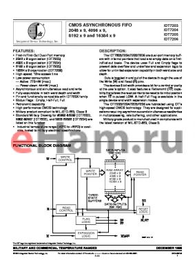 IDT7203L20SO datasheet - CMOS ASYNCHRONOUS FIFO 2048 x 9, 4096 x 9, 8192 x 9 and 16384 x 9
