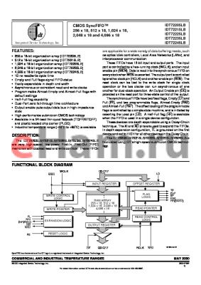 IDT72225LB15J datasheet - CMOS SyncFIFOO 256 x 18, 512 x 18, 1024 x 18, 2048 x 18 and 4096 x 18