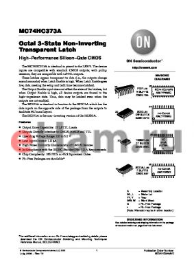 MC74HC373ADTR2G datasheet - Octal 3−State Non−Inverting Transparent Latch High−Performance Silicon−Gate CMOS