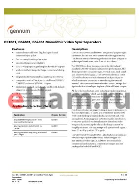 GS4981 datasheet - Monolithic Video Sync Separators