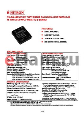 HDM14.5-12B-S09 datasheet - ON-BOARD DC-DC CONVERTER ENCAPSULATED MODULES 15 WATTS OUTPUT