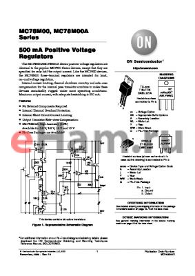 MC78M15CTG datasheet - 500 mA Positive Voltage Regulators