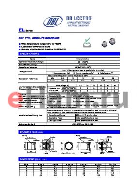 EL1V221LT datasheet - CHIP TYPE, LONG LIFE ASSURANCE