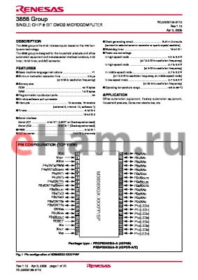 M38586GB-XXXFP datasheet - SINGLE-CHIP 8-BIT CMOS MICROCOMPUTER