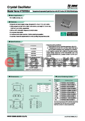 NT3225SA-15.36M-NSA3391C datasheet - Crystal Oscillator Temperature-Compensated Crystal Oscillator with AFC Function (VC-TCXO)