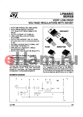 LF00AB datasheet - VERY LOW DROP VOLTAGE REGULATORS WITH INHIBIT