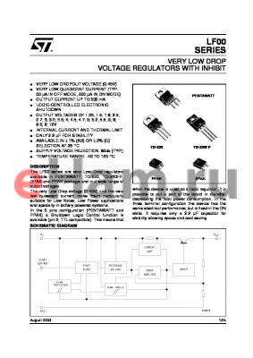 LF18CV5V datasheet - VERY LOW DROP VOLTAGE REGULATORS WITH INHIBIT