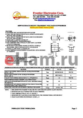 P4SMAJ17 datasheet - 400W SURFACE MOUNT TRANSIENT VOLTAGE SUPPRESSOR