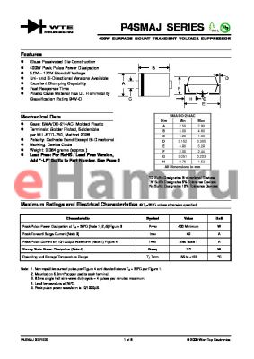 P4SMAJ17C datasheet - 400W SURFACE MOUNT TRANSIENT VOLTAGE SUPPRESSOR