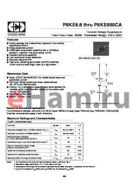 P6KE100 datasheet - Transient Voltage Suppressors