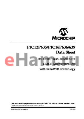 PIC12F636-I/MF datasheet - 8/14-Pin, Flash-Based 8-Bit CMOS Microcontrollers with nanoWatt Technology