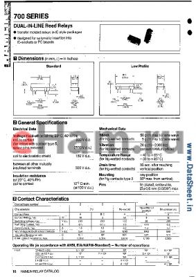 HE752R0521 datasheet - DUAL-IN-LINE Reed Relay