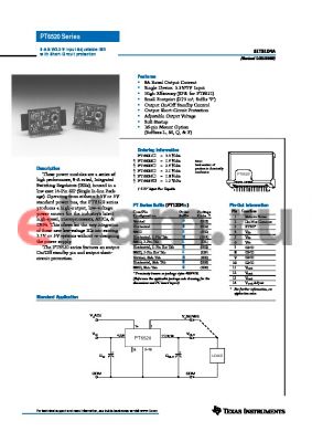 PT6527M datasheet - 8-A 5-V/3.3-V Input Adjustable ISR with Short-Circuit protection