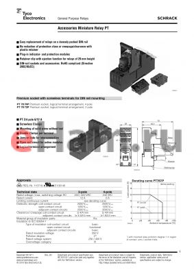 PT78603 datasheet - Accessories Miniature Relay PT