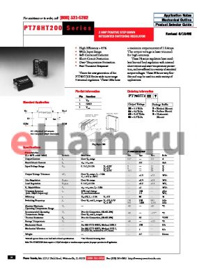 PT78HT253H datasheet - 2 AMP POSITIVE STEP-DOWN INTEGRATED SWITCHING REGULATOR