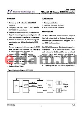 PT7A6632 datasheet - PT7A6632 32-Channel HDLC Controller