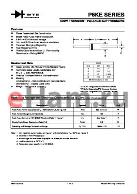 P6KE24CA datasheet - 600W TRANSIENT VOLTAGE SUPPRESSORS