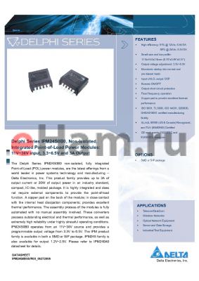 IPM24S0A0R03FA datasheet - Delphi Series IPM24S0B0, Non-Isolated, Integrated Point-of-Load Power Modules: 11V~36V input, 3.3~6.5V and 3A Output
