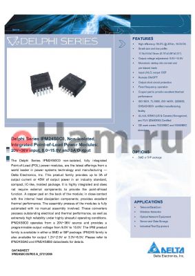 IPM24S0A0R03FA datasheet - Delphi Series IPM24S0C0, Non-Isolated, Integrated Point-of-Load Power Modules: 20V~36V input, 8.0~15.0V and 3A Output