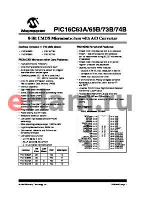 PIC16C74B-20E/P datasheet - 28/40-Pin 8-Bit CMOS Microcontrollers
