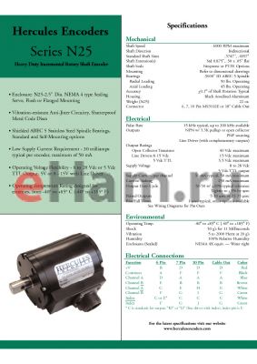 N25SA-311-BQ0090-AI datasheet - Heavy Duty Incremental Rotary Shaft Encoder