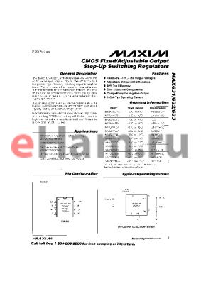 MAX632BEJA datasheet - CMOS Fixed/Adjustable Output Step-Up Switching Regulators