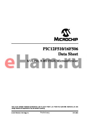 PIC16F506T-I/P datasheet - 8/14-Pin, 8-Bit Flash Microcontroller