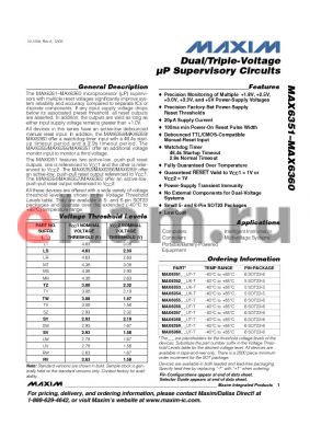 MAX6358 datasheet - Dual/Triple-Voltage lP Supervisory Circuits